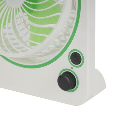 6-Inch Rechargeable Mini Fan With LED Light Long Working Hours And 2 Lights High Performance 1800mAh Battery OMF1875 White
