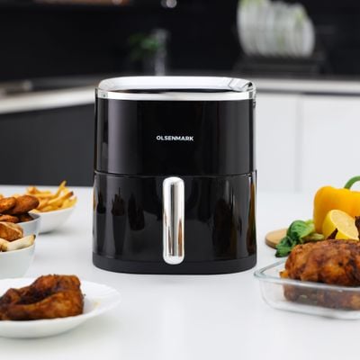 Digital 1- AIR FRYER With Pot And Tray/ 80% Less Fat, Oil Free Cooking 3.5 L 1200 W OMAF2430 Silver