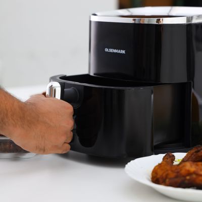 Digital 1- AIR FRYER With Pot And Tray/ 80% Less Fat, Oil Free Cooking 3.5 L 1200 W OMAF2430 Silver