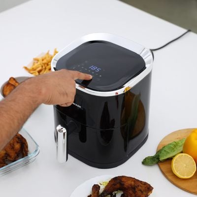 Digital 1- AIR FRYER With Pot And Tray/ 80% Less Fat, Oil Free Cooking 3.5 L 1200 W OMAF2430 Silver