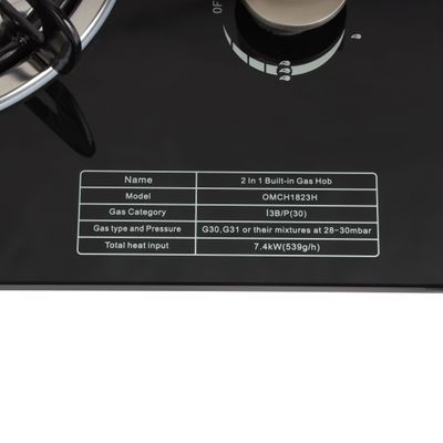 2 In 1 Gas Hob OMCH1823 Black