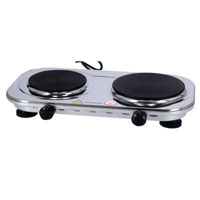 Electric Double Burner Hot Plate 2500 W OMHP2396 Silver/Black