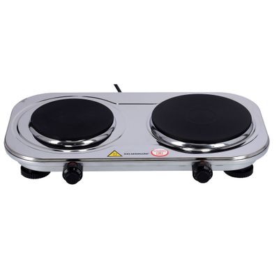 Electric Double Burner Hot Plate 2500 W OMHP2396 Silver/Black