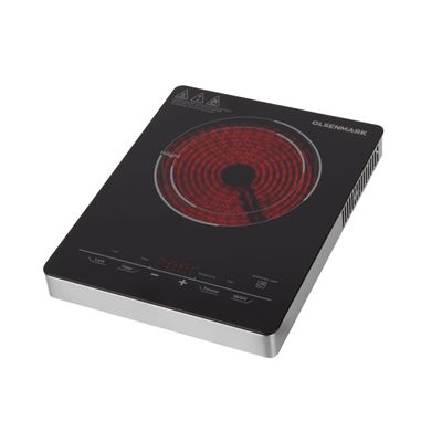 Digital Control Infrared Cooker, Single Cooking Hob, 2000-Watt Burner with Adjustable Temperature, Energy Saving, Touch Control, 10 Power Levels 2000 W OMIC2262K Black/Red/White