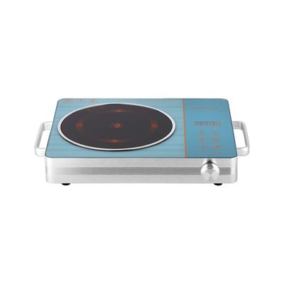 Infrared Cooker, Multi Function, High Heating Efficiency, Symbol Touch Button+ Knob, Aluminium Housing, Child Safety Lock, Timer Setting, Sensor Touchpad, Multi Stage Cooking Option 2000 W OMIC2279 Silver/Blue