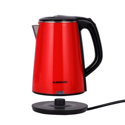 Stainless Steel Electric Kettle 2.2 L 1500 W OMK2147 Red/Black