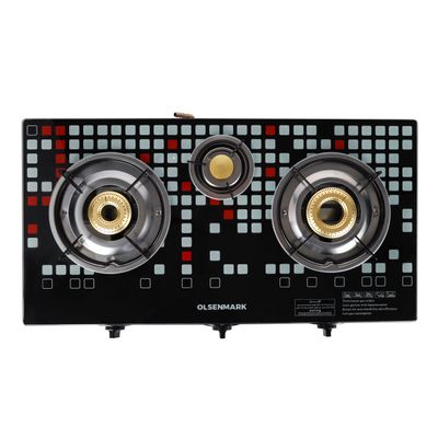 3 Burner Glass Top Gas Stove Cooktop OMK2224 Black/Silver