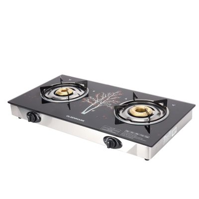 2 Burner Glass Top Gas Stove Cooktop OMK2225 Black