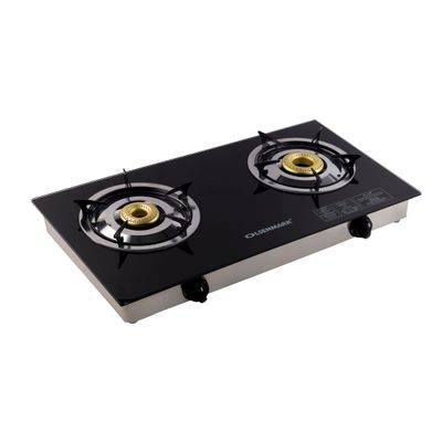 2 Burner Thick Tempered Gas Stove Cooktop OMK2317 Black