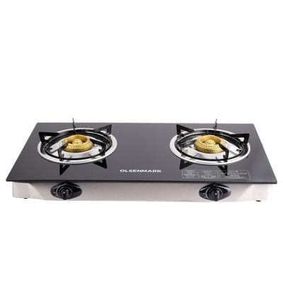 2 Burner Thick Tempered Gas Stove Cooktop OMK2317 Black