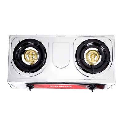 Stainless Steel Double Burner Gas Stove OMK2349 silver