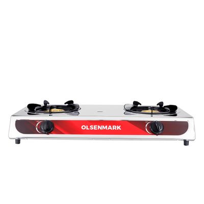 Stainless Steel Double Burner Gas Stove OMK2349 silver
