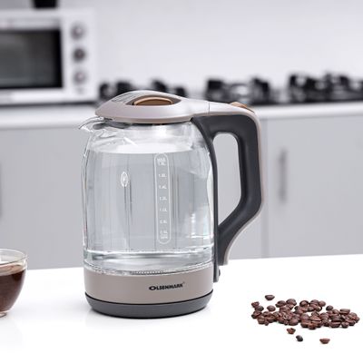 Glass Electric Kettle 1.8 L 1500 W OMK2394 Brown/Clear