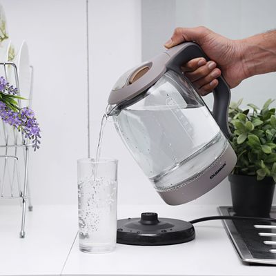 Glass Electric Kettle 1.8 L 1500 W OMK2394 Brown/Clear