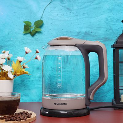 Glass Electric Kettle 1.8 L 1500 W OMK2394 Brown/Clear