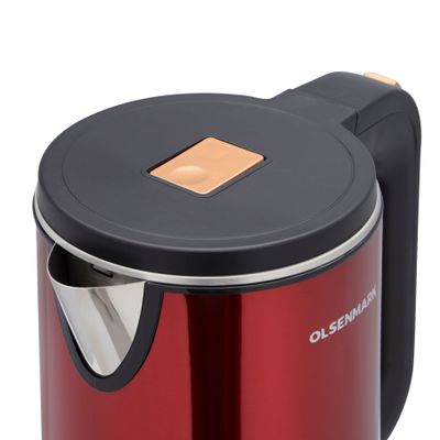 Electric Kettle With Double Wall Cool Touch Body and 360 Degree Rotational Base 2.0 L 1500.0 W OMK2483 Red/Black