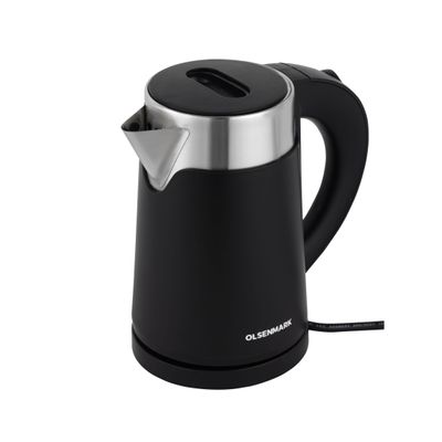 1.0 L Double Layer Electric Kettle OMK7028, 800 W, 360 Degree Rotation Base with Auto Safety Off Perfect for Boiling Water, Overheat Protection, Dry Boil Protection 1 L 800 W OMK7028 BLACK