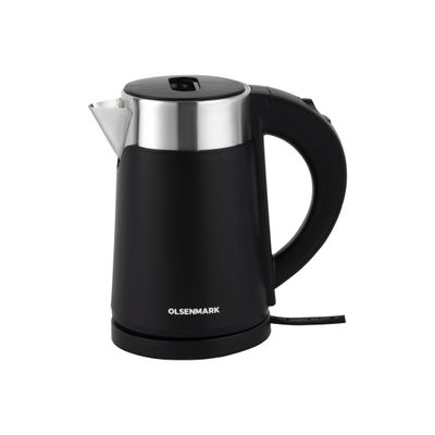 1.0 L Double Layer Electric Kettle OMK7028, 800 W, 360 Degree Rotation Base with Auto Safety Off Perfect for Boiling Water, Overheat Protection, Dry Boil Protection 1 L 800 W OMK7028 BLACK