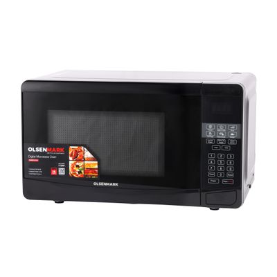 Olsenmark OMMO2261 Microwave Oven with Digital Panel, 23L - Turntable Plate - Multiple Power Levels - Multiple Stages Of Cooking - Cooking End Signal - 900W Output Power - Auto-Defrost