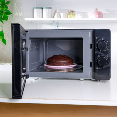 Electric Microwave Oven, 5 Multiple Power Levels with Easy Controls and Cooking End Signal, Perfect for Reheating, Defrosting, Cooking 20 L 1150 W OMMO2343W Black
