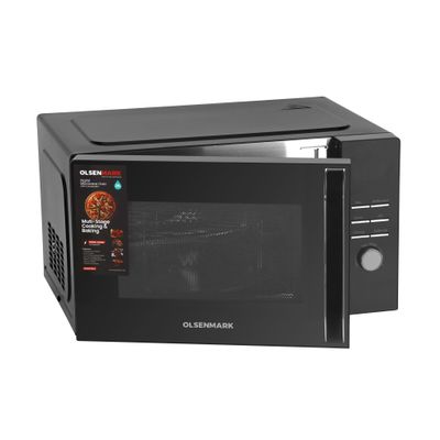 Digital Microwave Oven with Convection OMMO7041, 5 Power Levels, Grill Function, Defrost Setting, Tunable Glass Tray, Child Lock Function, 60 Minutes Cooking Timer 28 L 2000 W OMMO7041 black