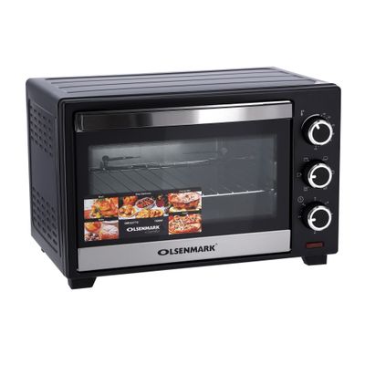 Electric Oven With Rotisserie Function/Perfect For Grilling, Toasting And Roasting/6 Stages Heating And Temperature 100-250-Degrees Celsius/60 Minute Timer 24 L 1600 W OMO2277G Black