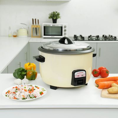 2 In 1 Electric Rice Cooker, Non Stick Inner Pot, Automatic Cooking, Easy Cleaning, High Temperature Protection 4.2 L 1600 W OMRC2205 White/Black