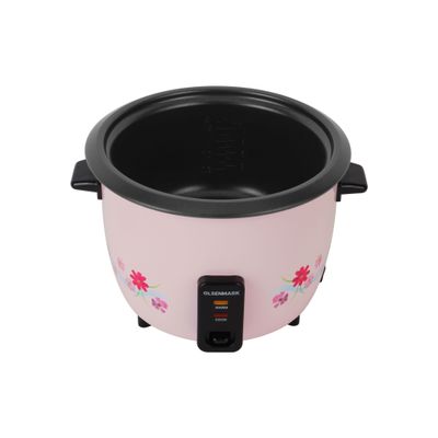 3 In 1 Rice Cooker - Keep Warm Function - Detachable Power Cord - Water level Indicator - Steam Tray ,Rice Scoop & Measuring Cup - One Touch Operation 1.8 L 700.0 W OMRC2351 pink and black