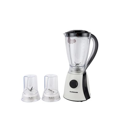 3 In 1 Multi Functional Blender With Stainless Steel Blades, 2 Speed With Pulse function, Powerful Motor,1.8 L Unbreakable Jar+2 Small Jars For Mincer Grinder Attachment 1.8 L 650 W OMSB2203 White