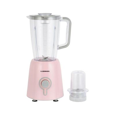 2-In-1 Multifunctional Blender -OLSENMARK OMSB2361, 300W Power, Stainless Steel Blades, 2 Speed Control With Pulse - 1.5L Jar, 1 Grinder Jar With Over Heat Protection And Safety Lock 1.5 L 300 W OMSB2361 White/Black