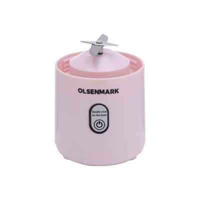 Rechargeable Portable Blender | Mix All Kinds of Fruits & Vegetables | Double Safety Protection Switch | Health & Environmental Protection 410 ml 35 W OMSB2495 Light Pink