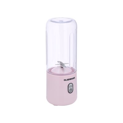 Rechargeable Portable Blender | Mix All Kinds of Fruits & Vegetables | Double Safety Protection Switch | Health & Environmental Protection 410 ml 35 W OMSB2495 Light Pink