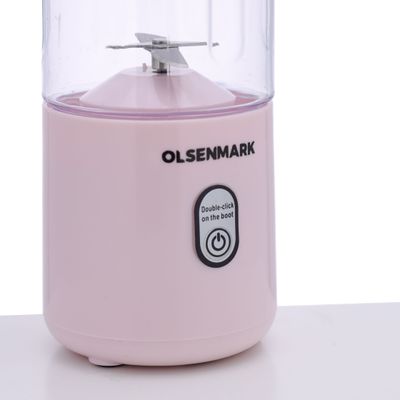 Rechargeable Portable Blender | Mix All Kinds of Fruits & Vegetables | Double Safety Protection Switch | Health & Environmental Protection 410 ml 35 W OMSB2495 Light Pink