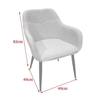 Maple Home Dining Chair Boucle Fabric Rounded Armrest Backrest Golden Metal Legs Lamb Wool Padded Seat Living Kitchen Office Restaurants Furniture