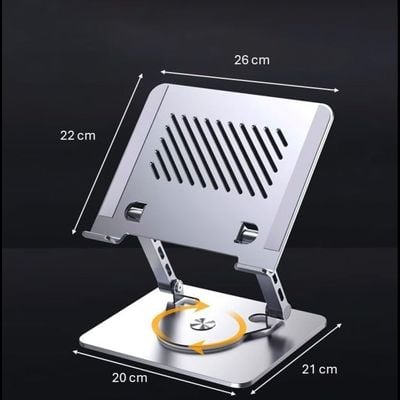 Foldable & Portable Laptop Stand with 360° Rotating Base, Ergonomic Riser for Collaborative Work  