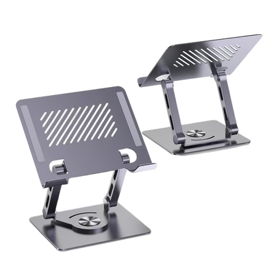 Foldable & Portable Laptop Stand with 360° Rotating Base, Ergonomic Riser for Collaborative Work  