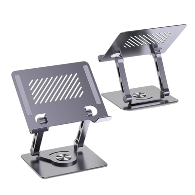 Foldable & Portable Laptop Stand with 360° Rotating Base, Ergonomic Riser for Collaborative Work  