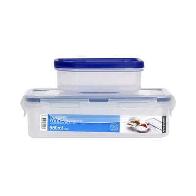 LocknLock 550ml Rectangular  Airtight Food Storage Containern with Sauce Tray - BPA-Free, Microwave, Freezer, and Dishwasher Safe