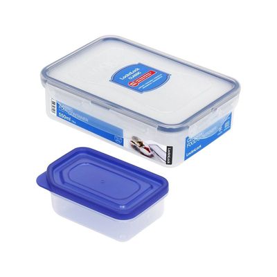 LocknLock 550ml Rectangular  Airtight Food Storage Containern with Sauce Tray - BPA-Free, Microwave, Freezer, and Dishwasher Safe
