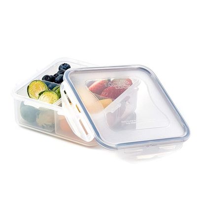 LocknLock 870ml  Rectangular  Airtight Food Storage with Divider  - BPA-Free, Microwave, Freezer, and Dishwasher Safe