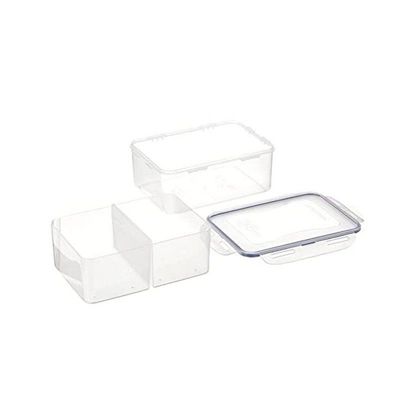 LocknLock 2.3L  Rectangular  Airtight Food Storage with Divider - BPA-Free, Microwave, Freezer, and Dishwasher Safe