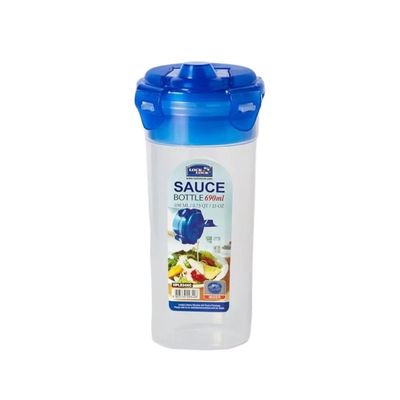 LocknLock 690ml Round Sauce Mixer Bottle with Drainer Grate - Airtight, BPA-Free, Microwave, Freezer, and Dishwasher Safe