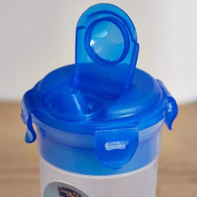 LocknLock 690ml Round Sauce Mixer Bottle with Drainer Grate - Airtight, BPA-Free, Microwave, Freezer, and Dishwasher Safe