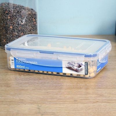 LocknLock 800ml  Rectangular  Airtight Food Storage Container- BPA-Free, Microwave, Freezer, and Dishwasher Safe