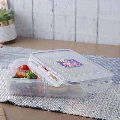 LocknLock 800ml Rectangular  Airtight Food Storage with Divider  - BPA-Free, Microwave, Freezer, and Dishwasher Safe