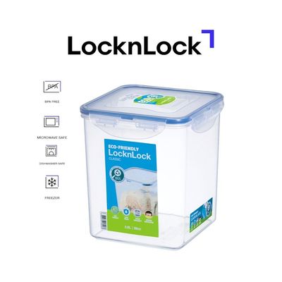 LocknLock 2.6L Square  Airtight Food Storage - BPA-Free, Microwave, Freezer, and Dishwasher Safe