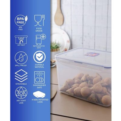 LocknLock 4.5L Rectangular  Airtight Food Storage- BPA-Free, Microwave, Freezer, and Dishwasher Safe