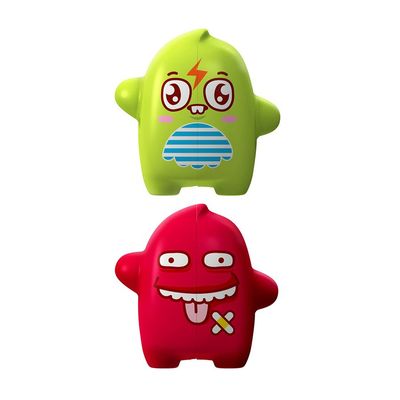 Flipper Toothbrush Holder Case with Suction Cup, 2 Pcs (Speedy & Blurry) Wall Toothbrush Holder With Cover Case For Kids- FLR-ON-SPD