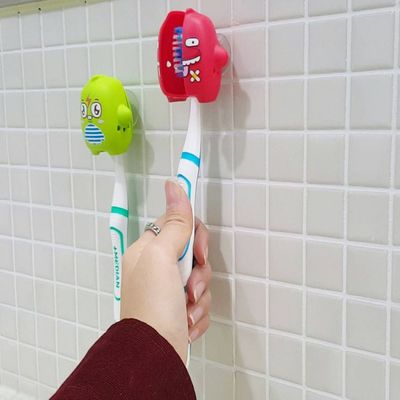 Flipper Toothbrush Holder Case with Suction Cup, 2 Pcs (Speedy & Blurry) Wall Toothbrush Holder With Cover Case For Kids- FLR-ON-SPD