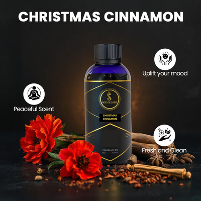 CHRISTMAS CINNAMON - Aroma Oil for Scent Diffusers Aromatherapy 500ml | A Vibrant Blend of Spicy, Floral, and Woody Notes | Aroma Oil for a Refreshing Atmosphere